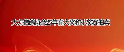 大方协会25年春大奖和小奖拍卖
